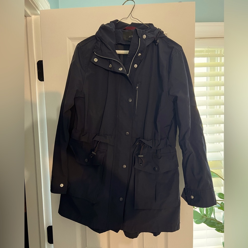 J Crew women’s navy rain jacket
